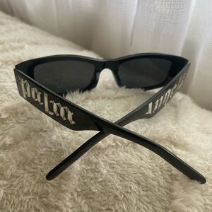 Palm Angels Black Sunglasses with Silver Accents